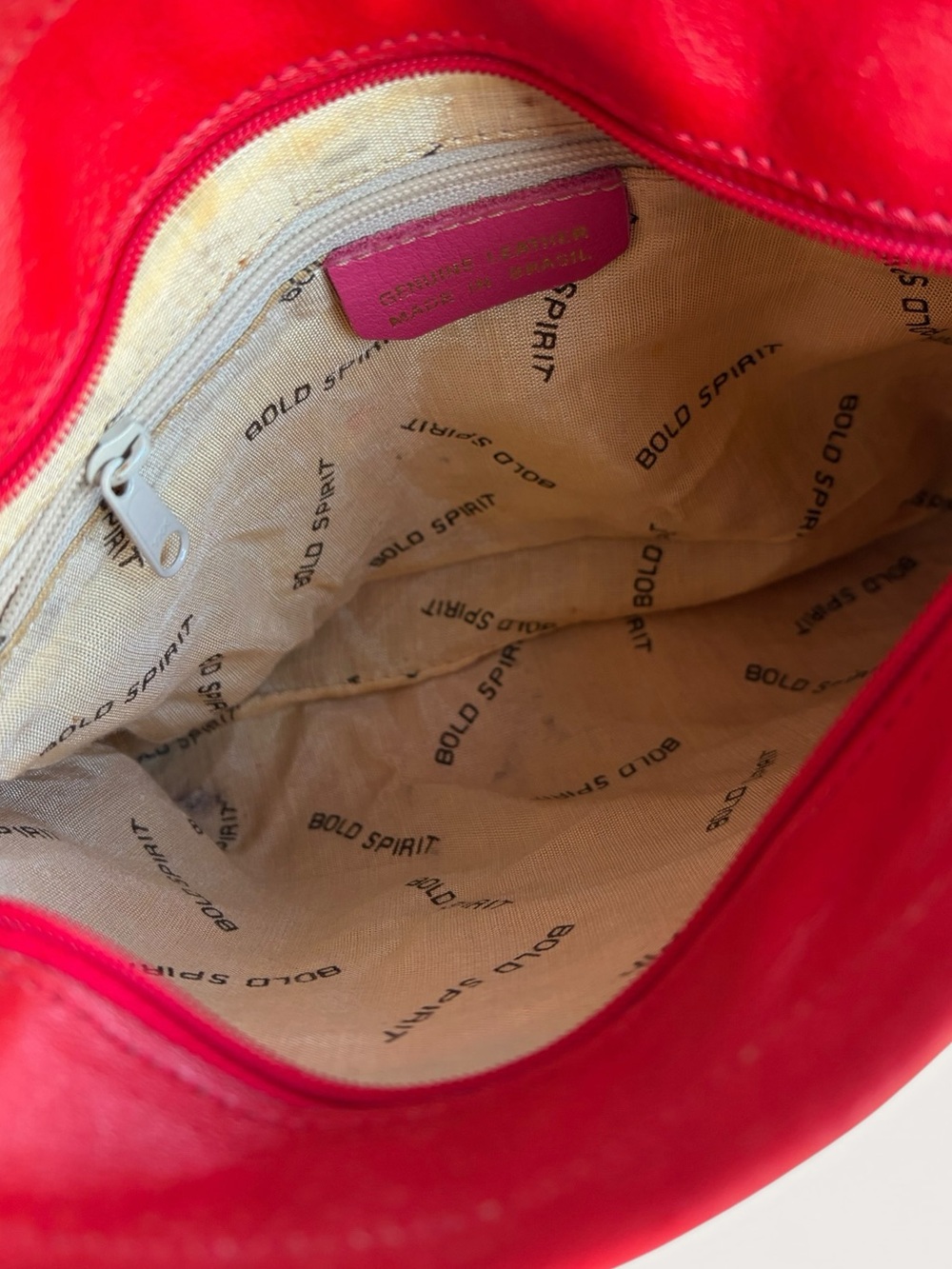 Vintage Red Leather Crossbody Bag - Bold Spirit Vintage - Picture 14 of 16